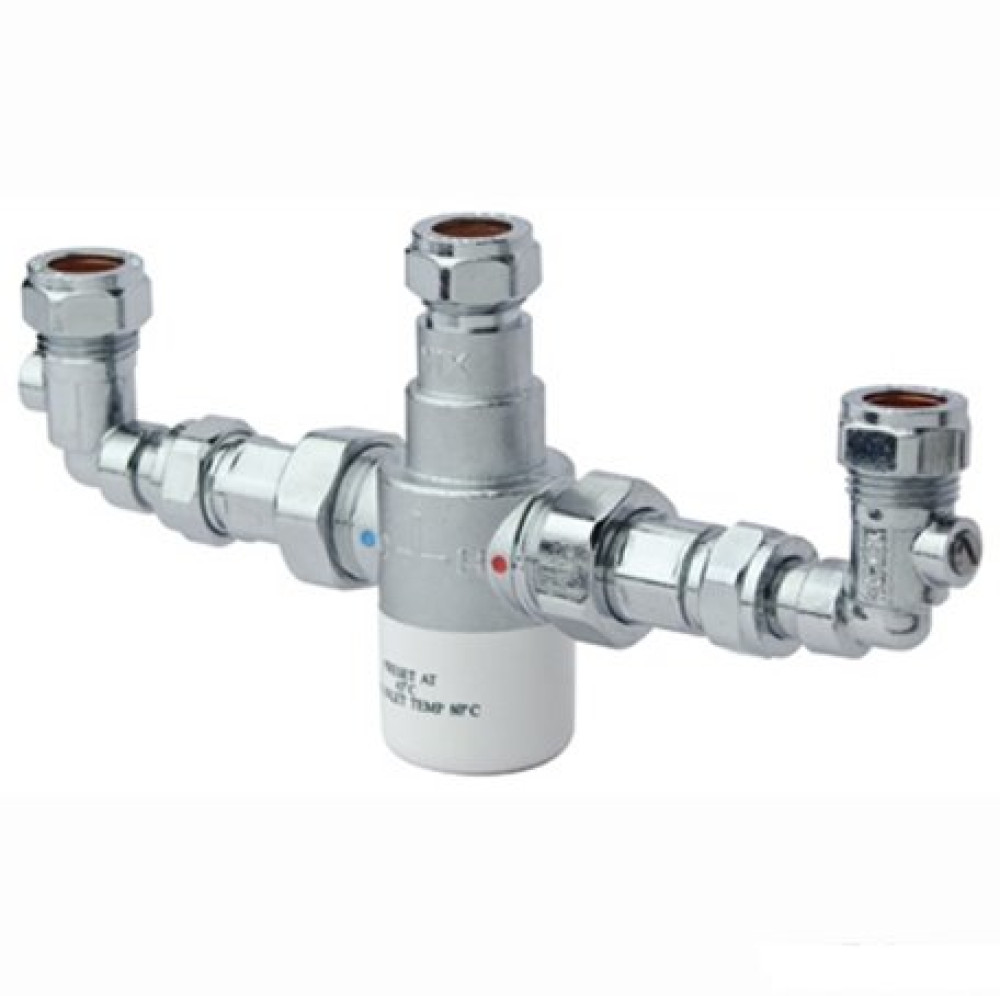 Bristan 15mm TMV3 Thermostatic Mixing Valve with Isolation Elbows
