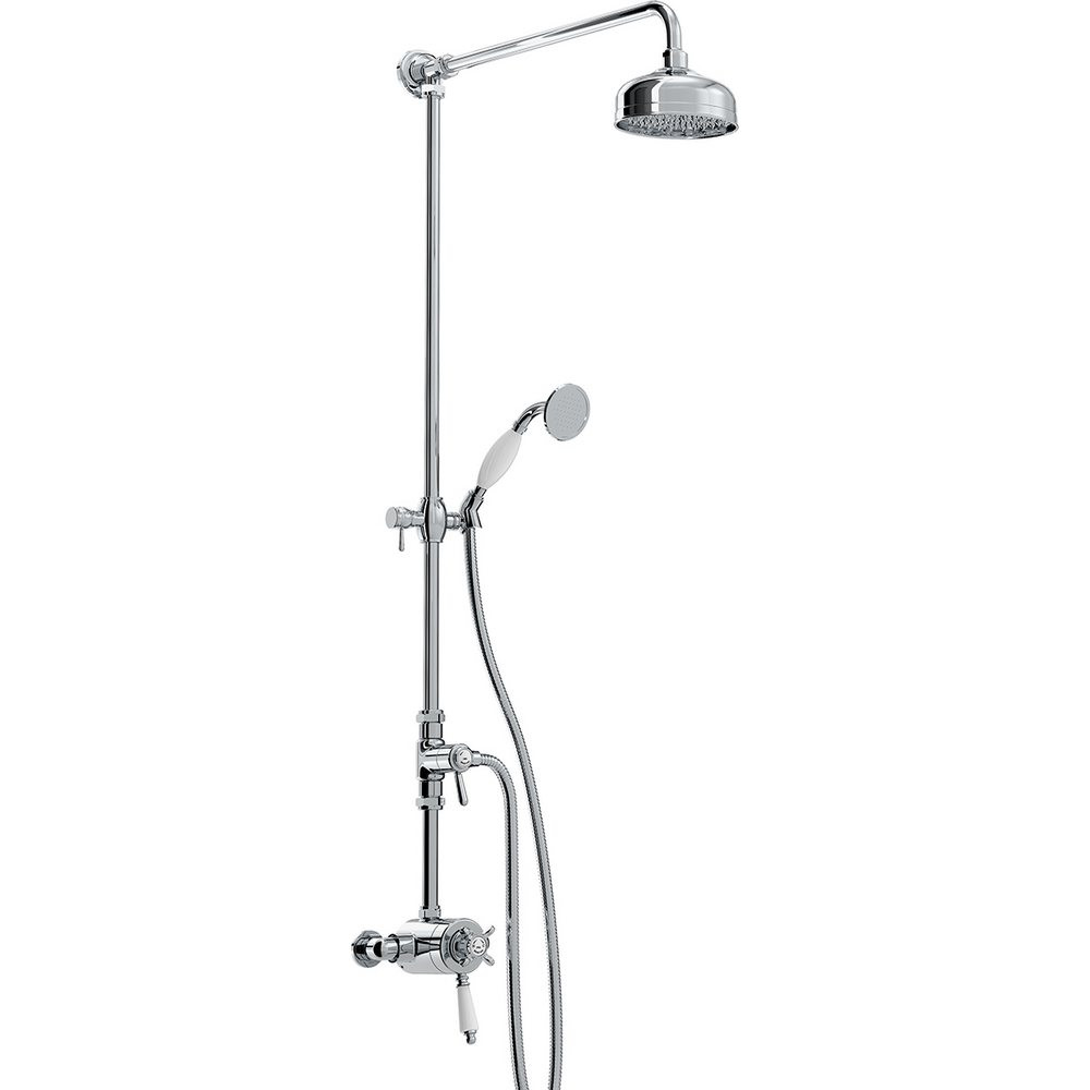 Bristan 1901 Exposed Concentric Chrome Shower Valve with Diverter and Rigid Riser Kit