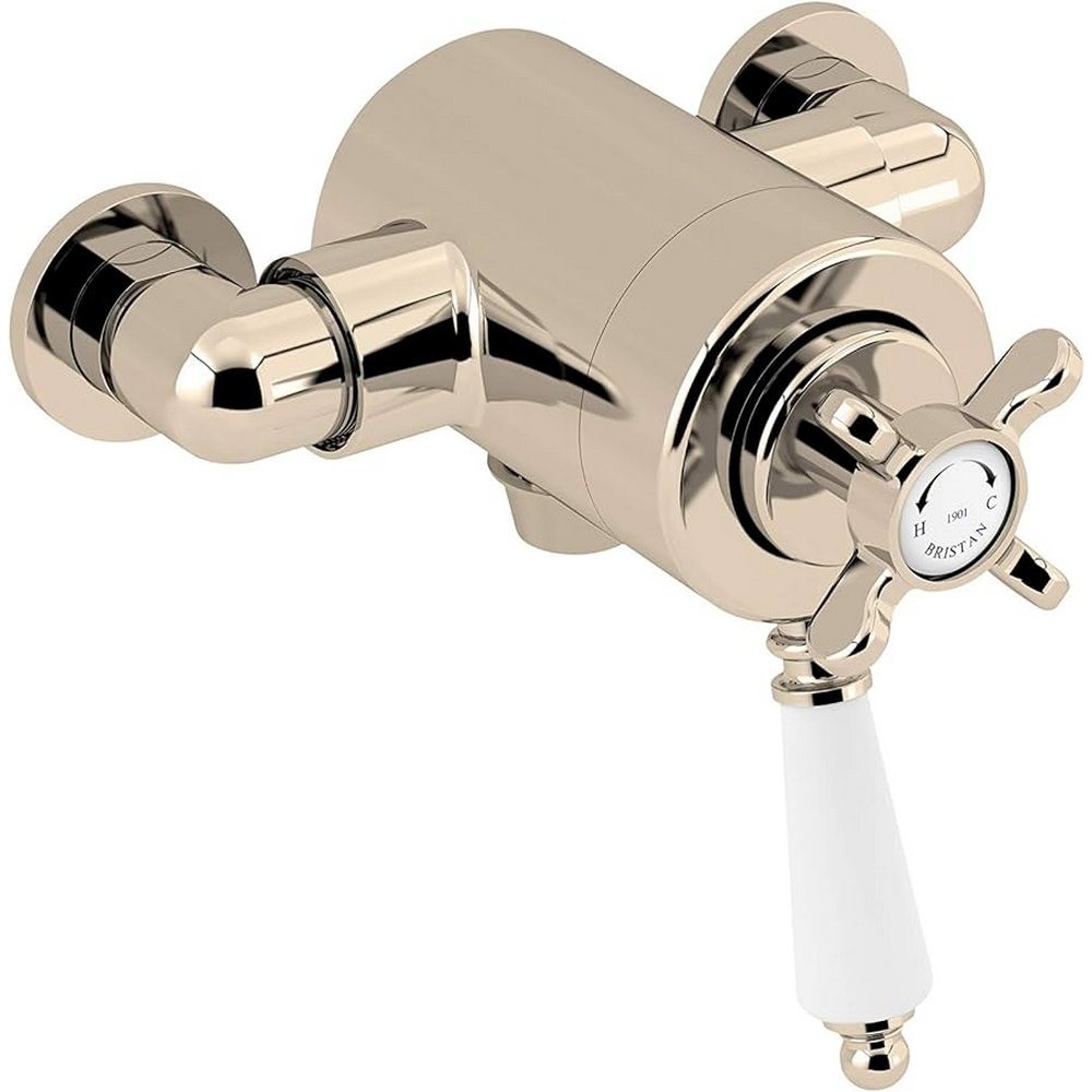 Bristan 1901 Exposed Dual Control Bottom Outlet Gold Shower Valve