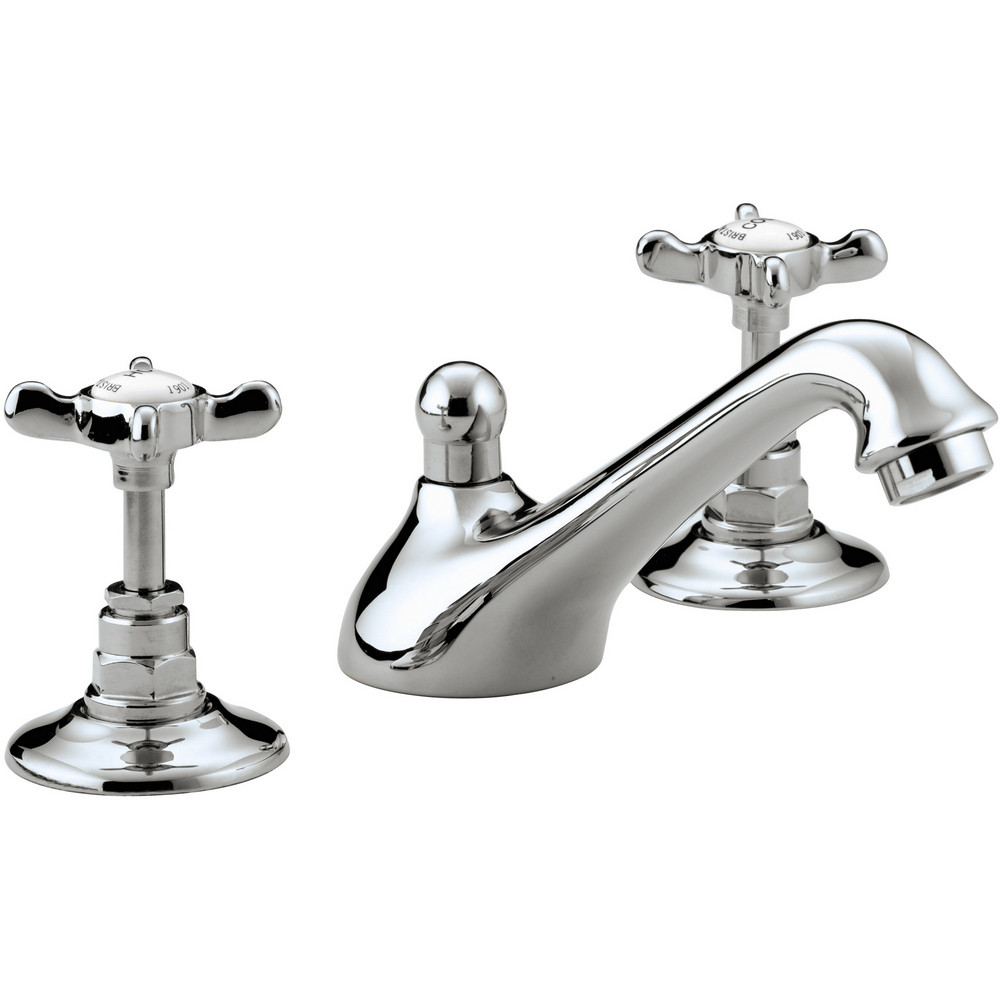 Bristan 1901 Three Tap Hole Basin Mixer With Pop-up Waste