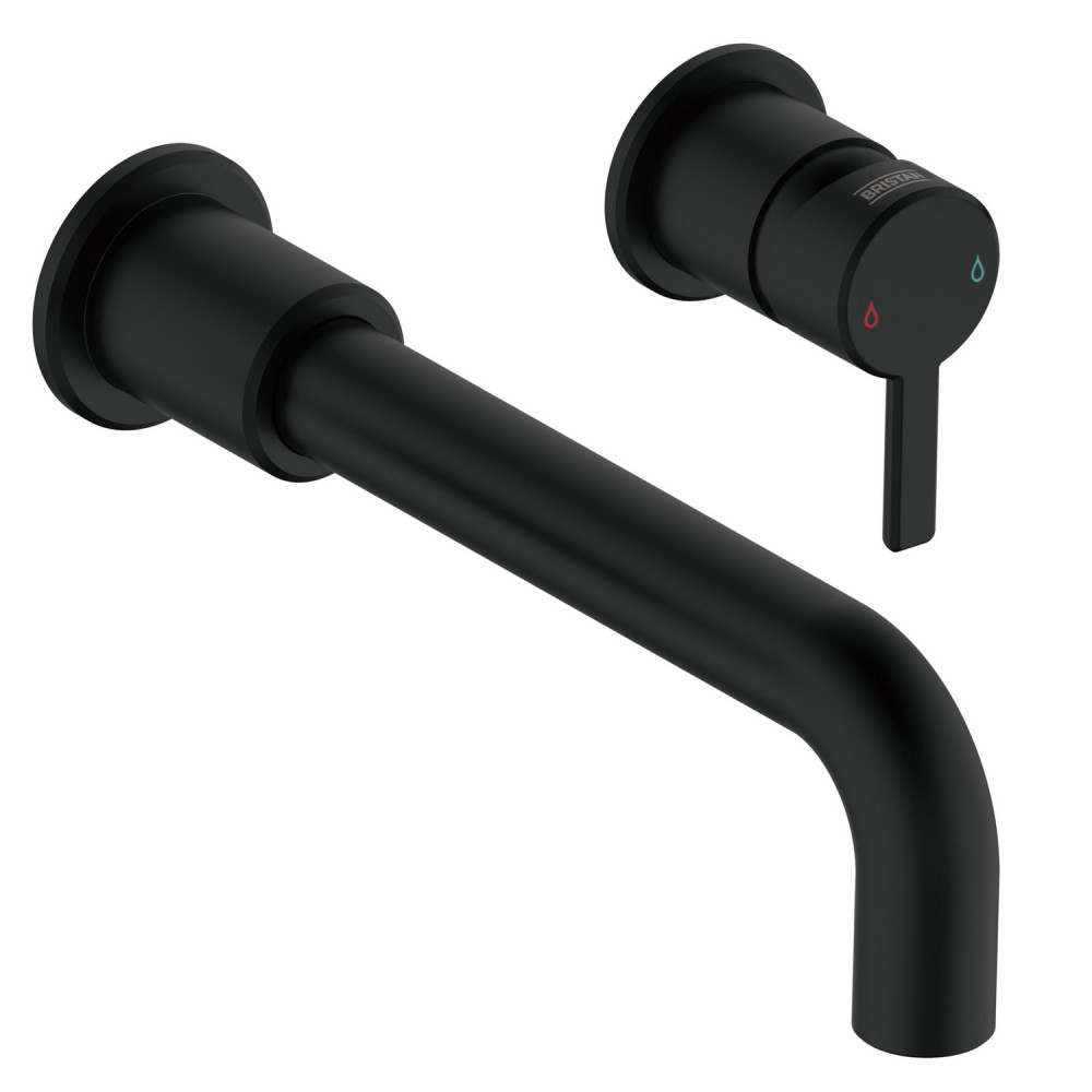Bristan Altum 2TH Wall Mounted Basin Mixer in Black