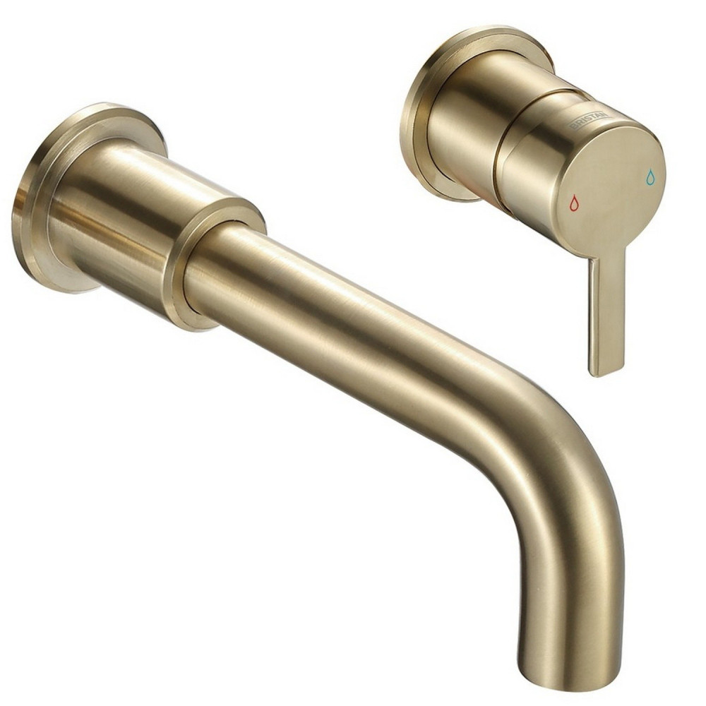Bristan Altum 2TH Wall Mounted Basin Mixer in Brushed Brass