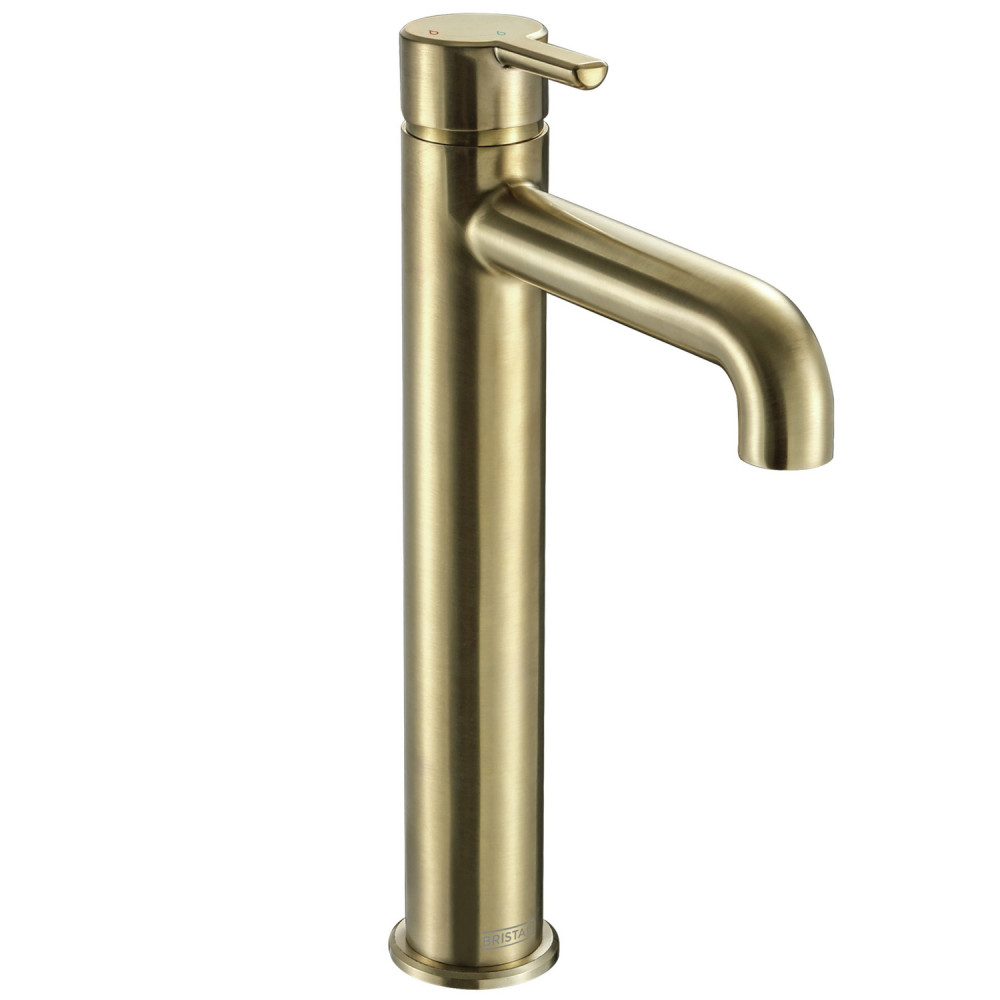 Bristan Altum Eco Start Tall Basin Mixer with Waste in Brushed Brass