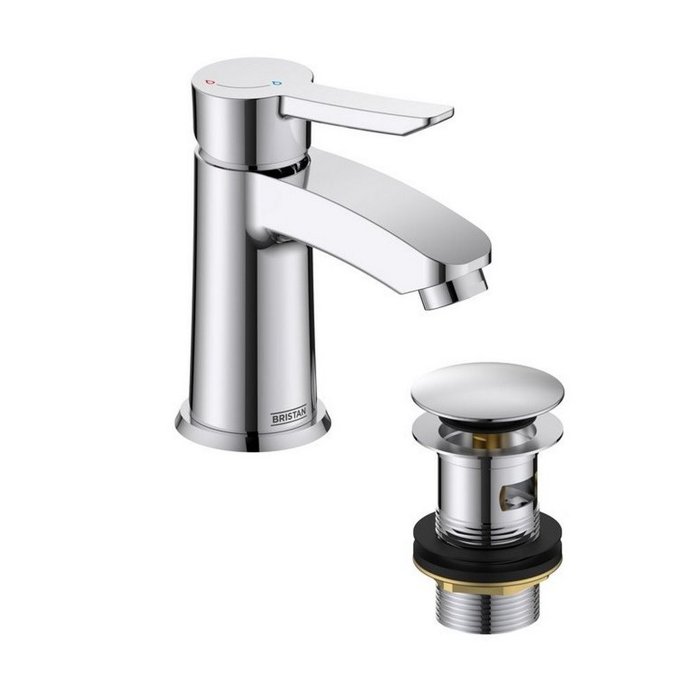 Bristan Apelo Eco Start Small Basin Mixer with Waste in Chrome (1)