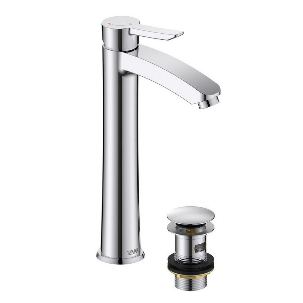 Bristan Apelo Eco Start Tall Basin Mixer with Waste in Chrome