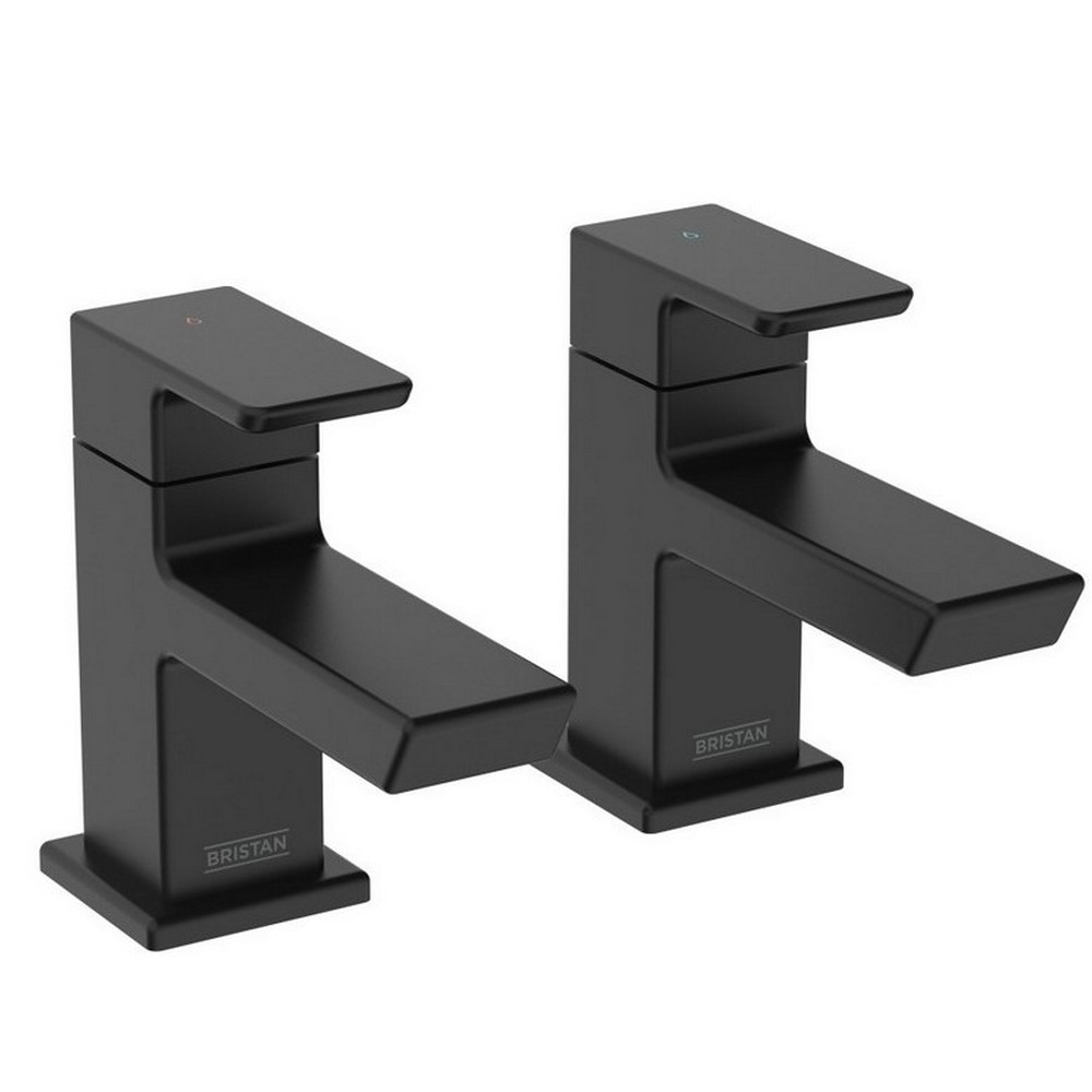 Bristan Cobalt 3/4 Bath Pillar Taps Black