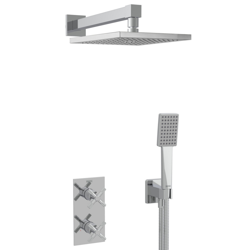 Bristan Cruzar Chrome Concealed Shower with Fixed Head and Handset