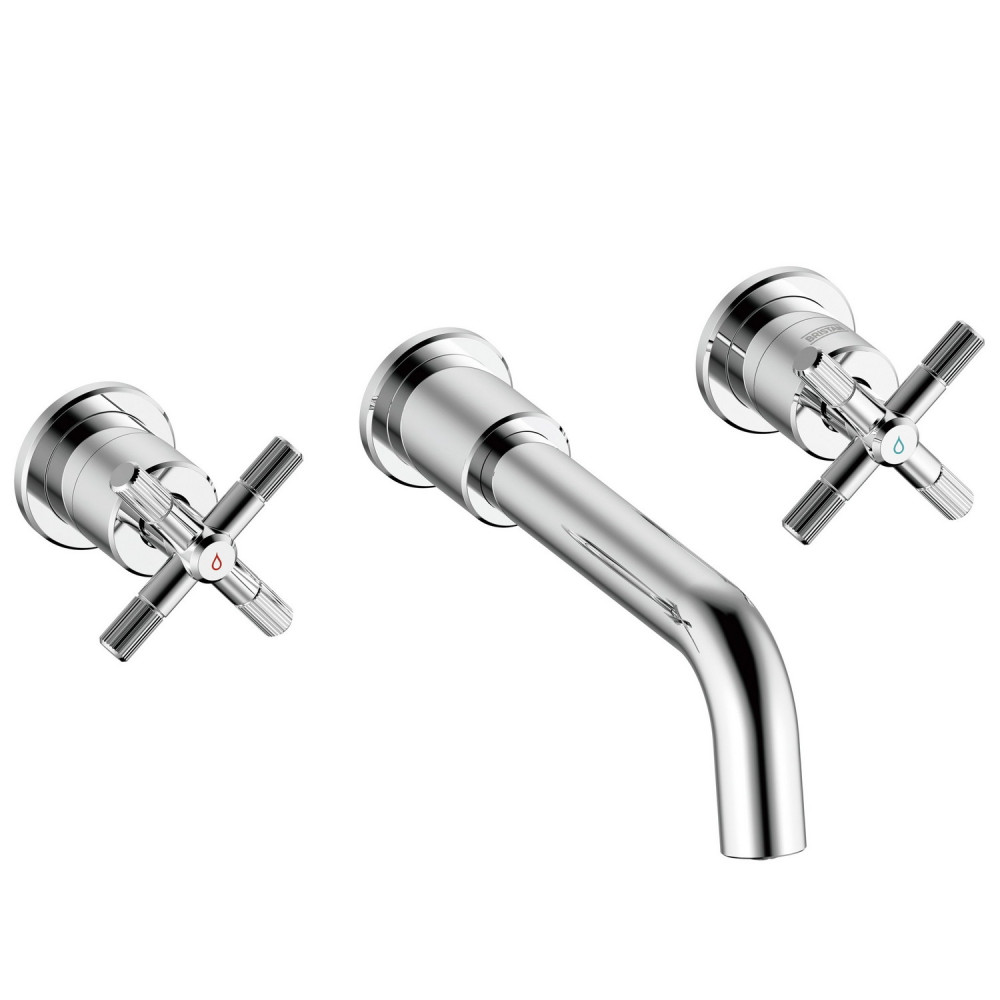 Bristan Cruzar Wall Mounted 3TH Bath Filler in Chrome