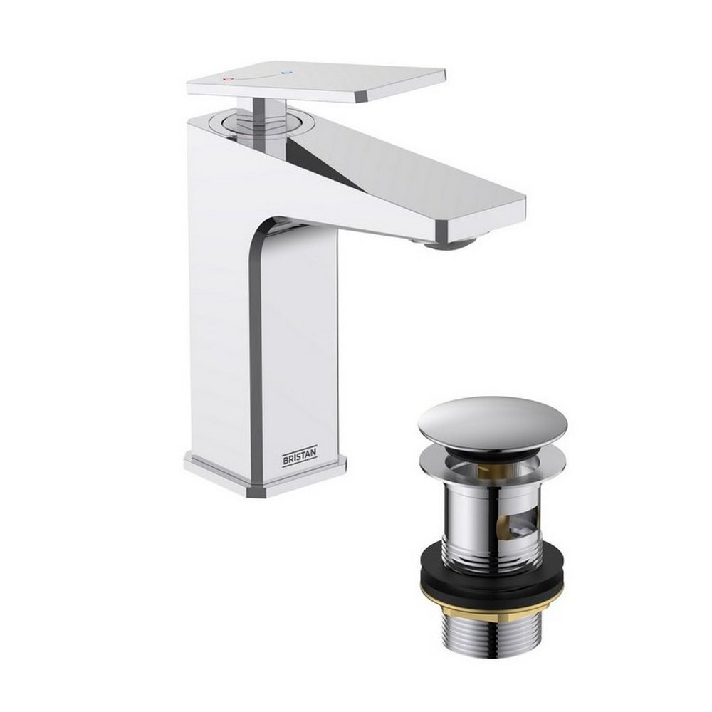 Bristan Delgado Eco Start Basin Mixer with Waste in Chrome