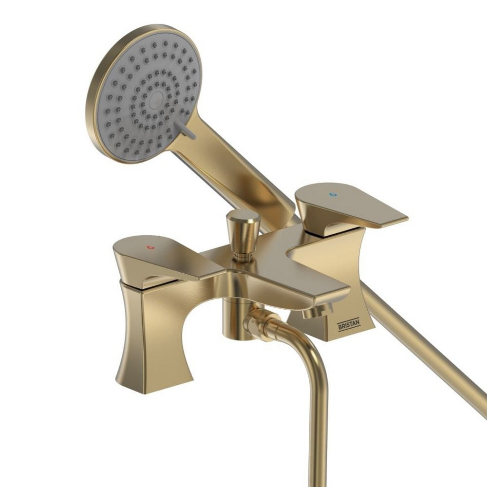 Bristan Hourglass Brushed Brass Bath Shower Mixer