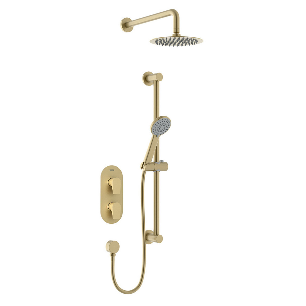 Bristan Hourglass Concealed Brushed Brass Dual Control Shower Pack