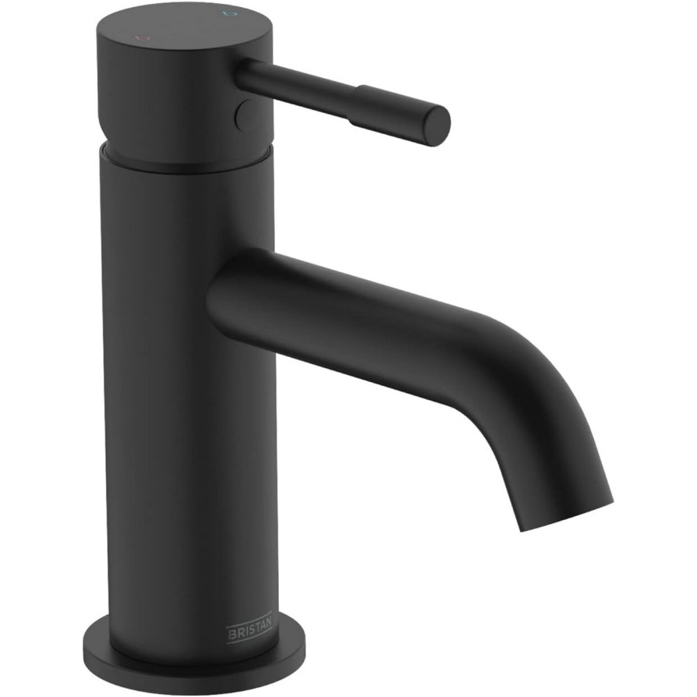 Bristan Mila Basin Mixer Tap with Clicker Waste Black