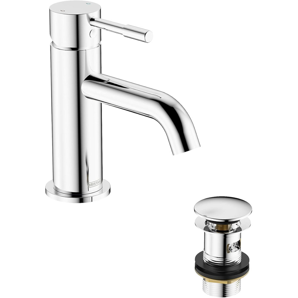 Bristan Mila Basin Mixer Tap with Clicker Waste Chrome
