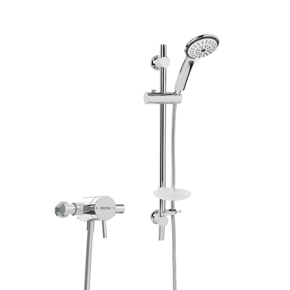 Bristan Prism Exposed Sequential Chrome Shower Valve with Adjustable Riser Kit
