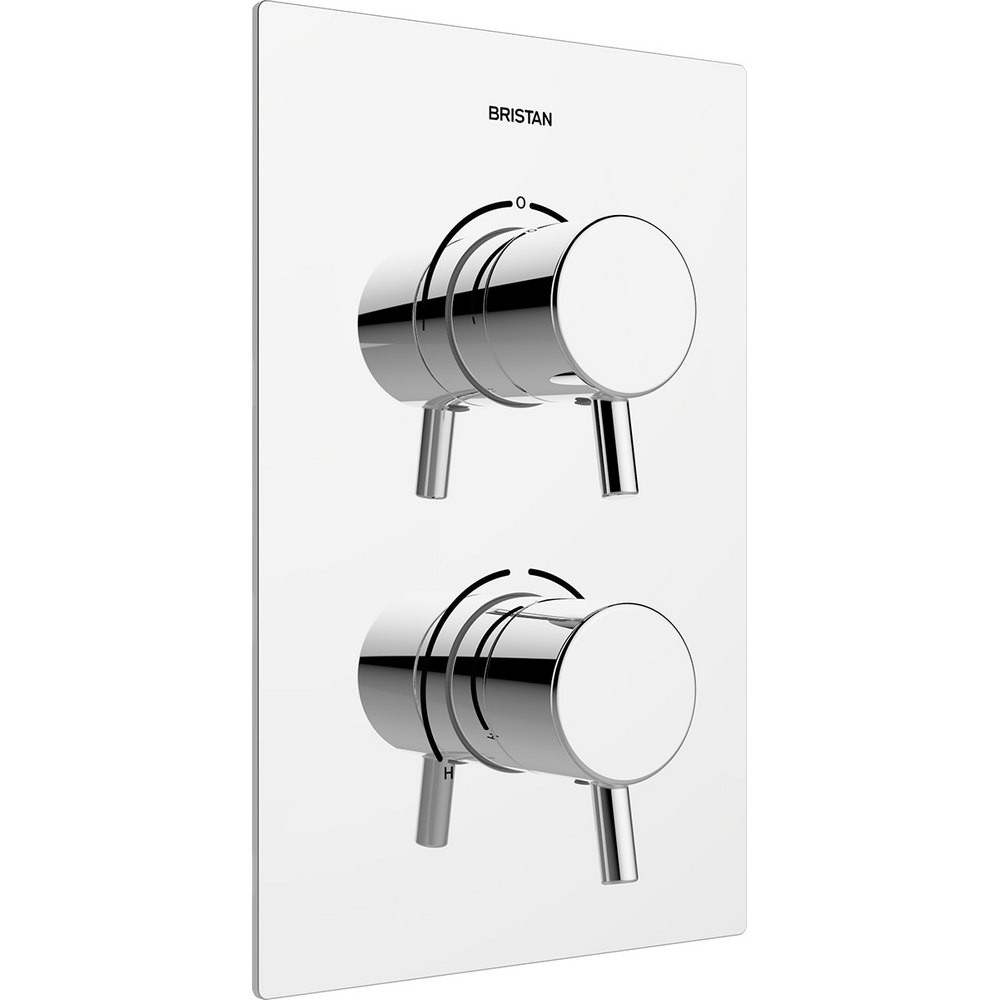 Bristan Prism Recessed Thermostatic Dual Control Shower Valve with Integral Two Outlet Diverter Chrome