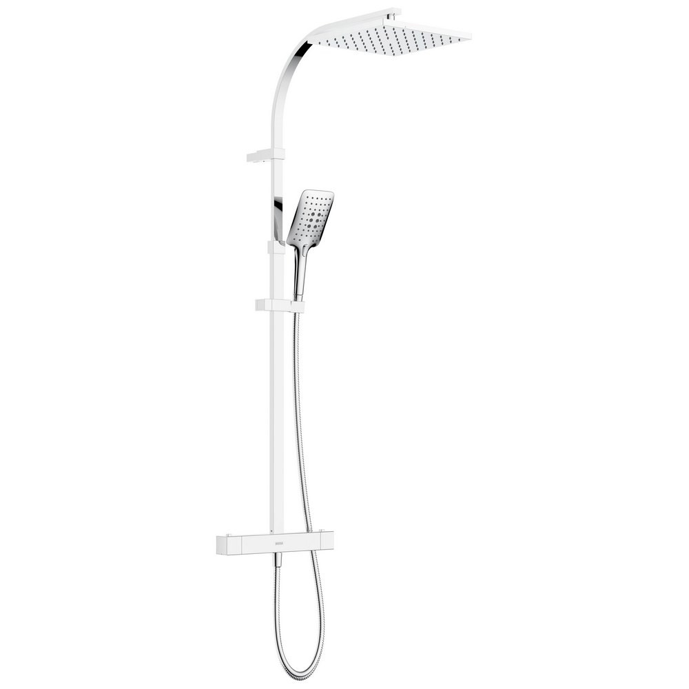 Bristan Quadrato Safe Touch Chrome Thermostatic Rigid Riser Bar Shower