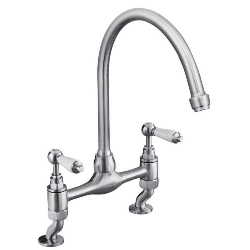 Bristan Renaissance Bridge Sink Mixer in Nickel
