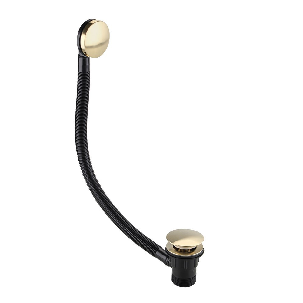 Bristan Round Clicker Bath Waste with Overflow in Brushed Brass