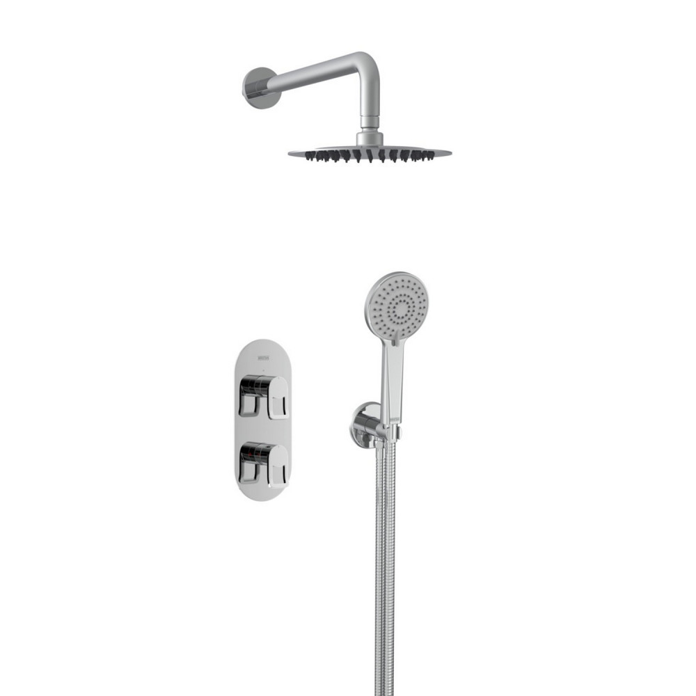 Bristan Saffron Chrome Concealed Dual Control Two Outlet Shower Pack