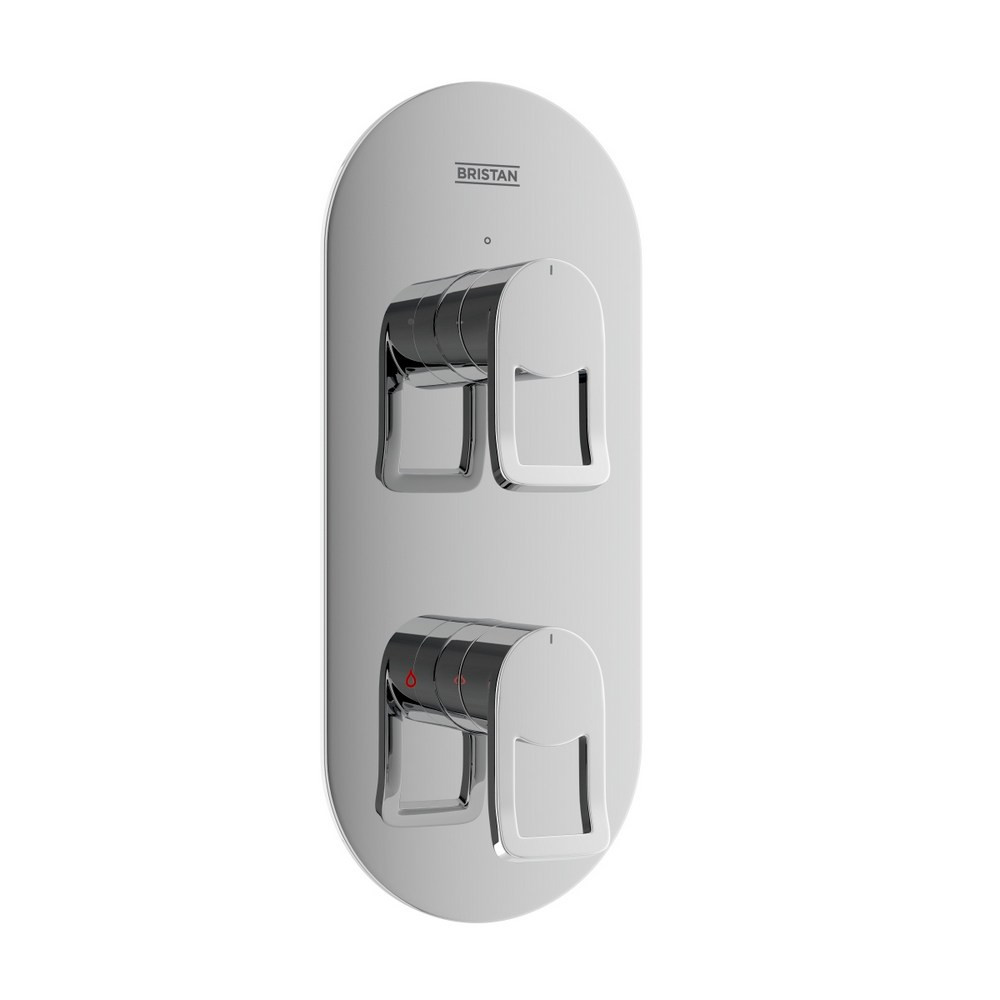 Bristan Saffron Chrome Concealed Two Outlet Thermostatic Shower Valve