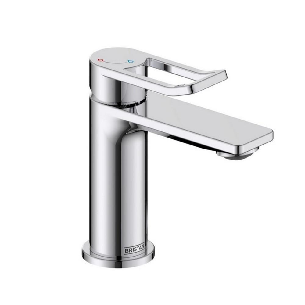 Bristan Saffron Eco Start Small Basin Mixer with Clicker Waste in Chrome
