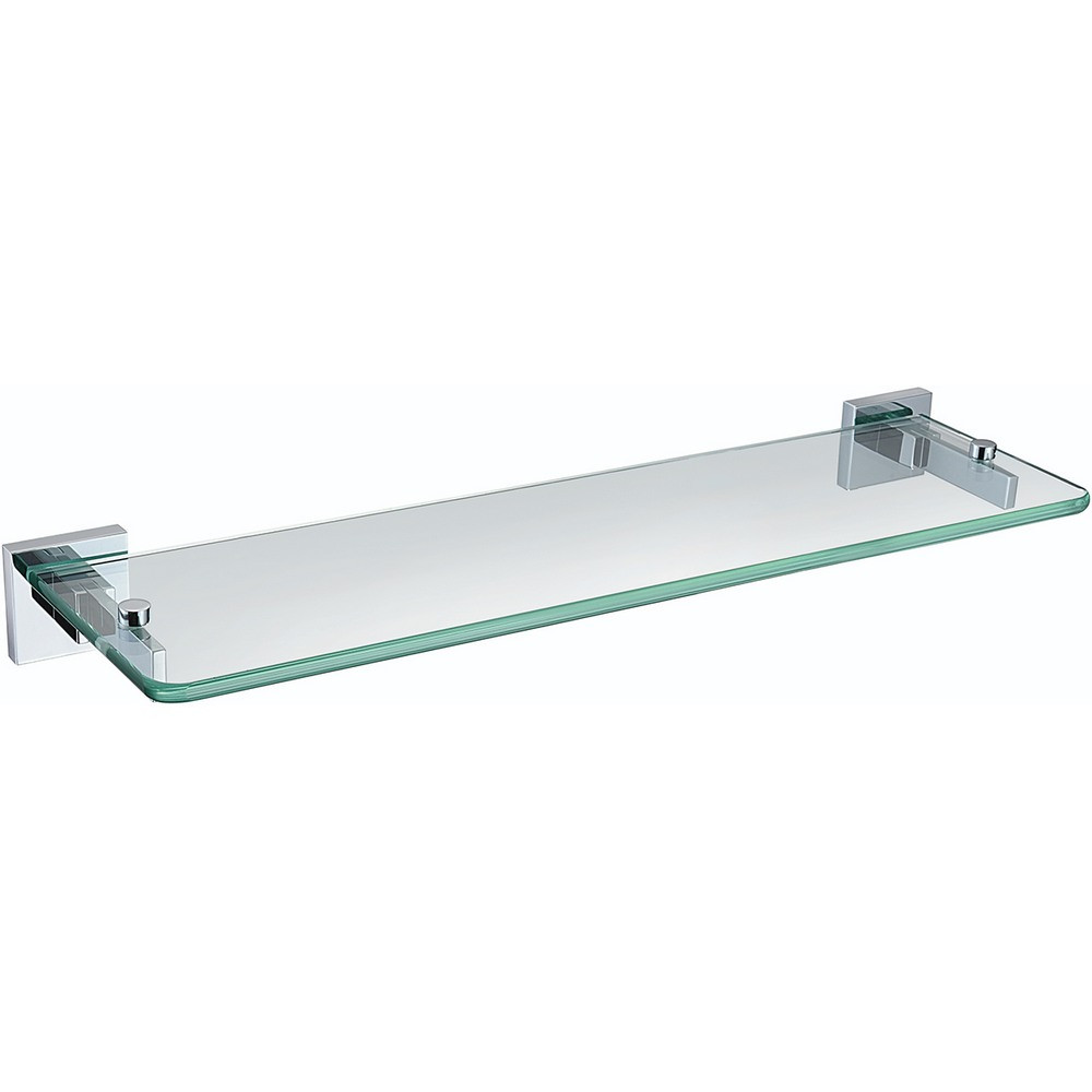 Bristan Square Chrome 467mm Toughened Safety Glass Shelf