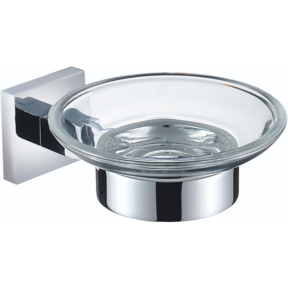 Bristan Square Chrome and Glass Soap Dish