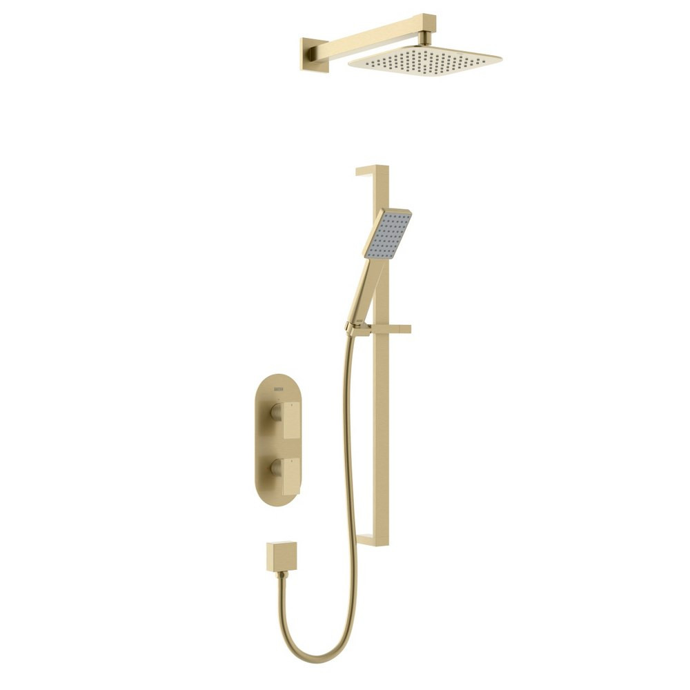 Bristan Tangram Brushed Brass Concealed Dual Control Shower Pack