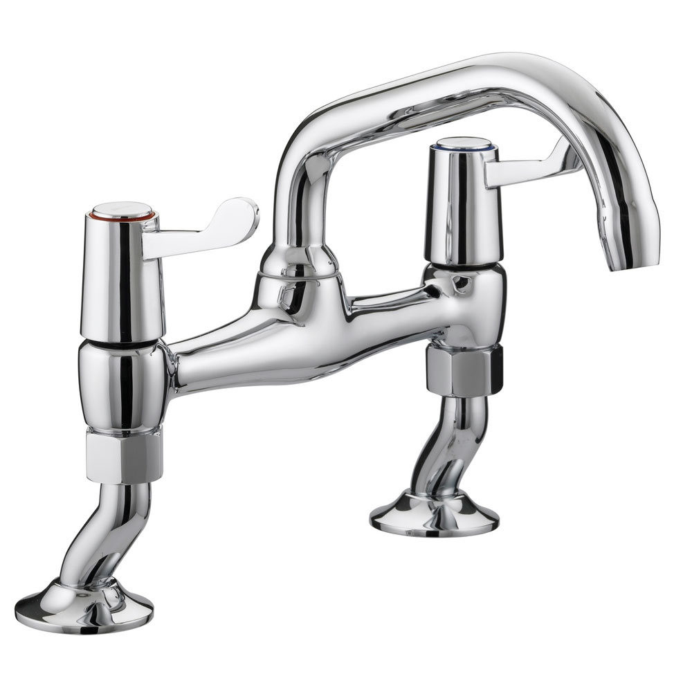 Bristan Value Lever Pillar Bridge Sink Mixer
