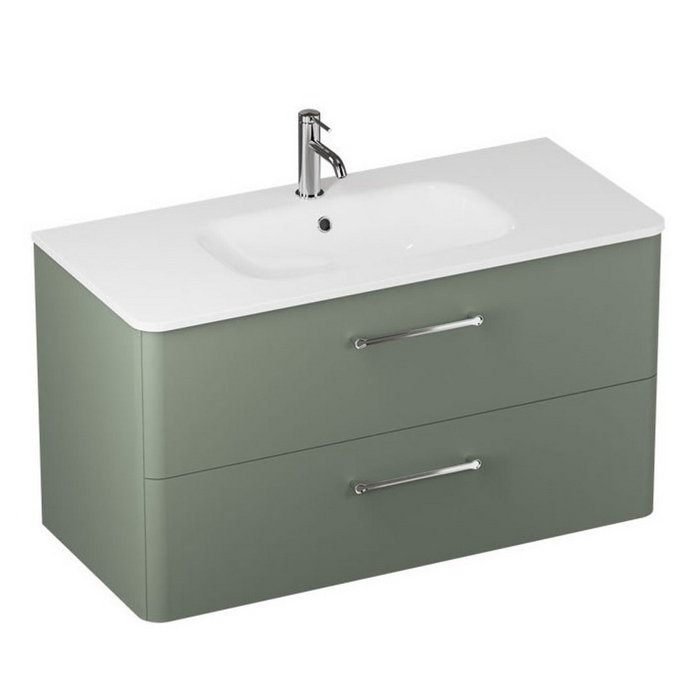Britton Camberwell 1000mm Earthly Green Double Drawer Unit (1)