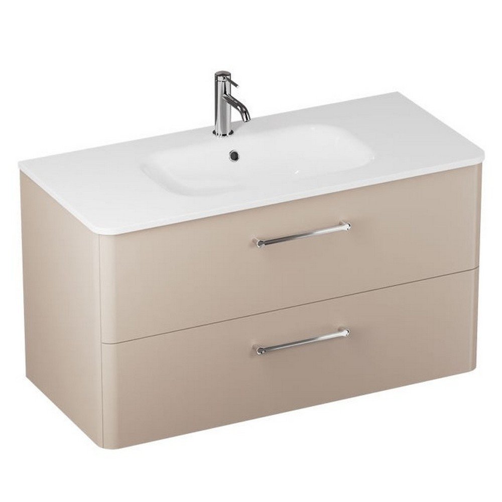 Britton Camberwell 1000mm Warm Beige Double Drawer Unit