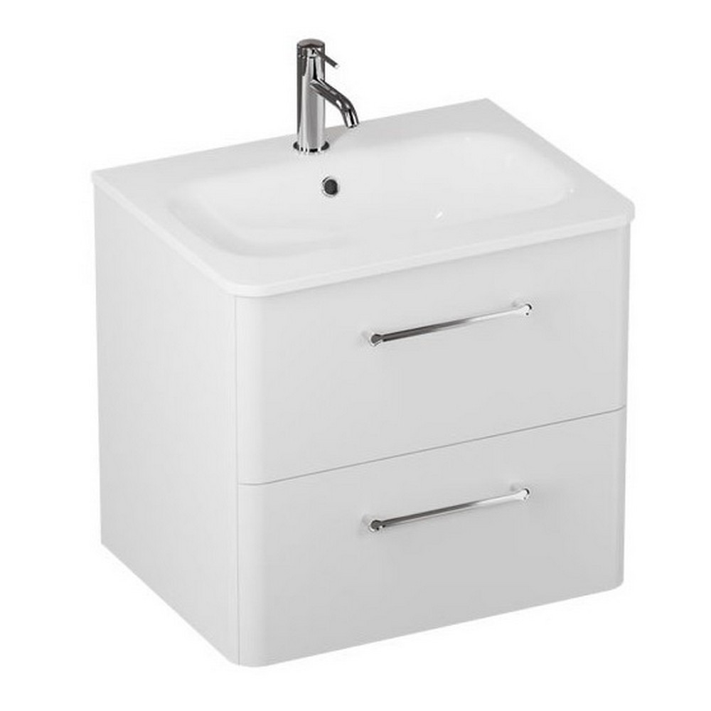 Britton Camberwell 600mm Frosted White Double Drawer Unit (1)