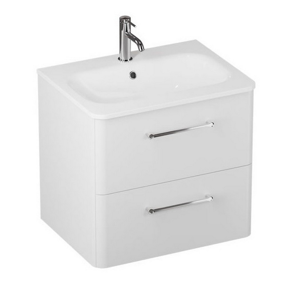 Britton Camberwell 600mm Frosted White Double Drawer Unit