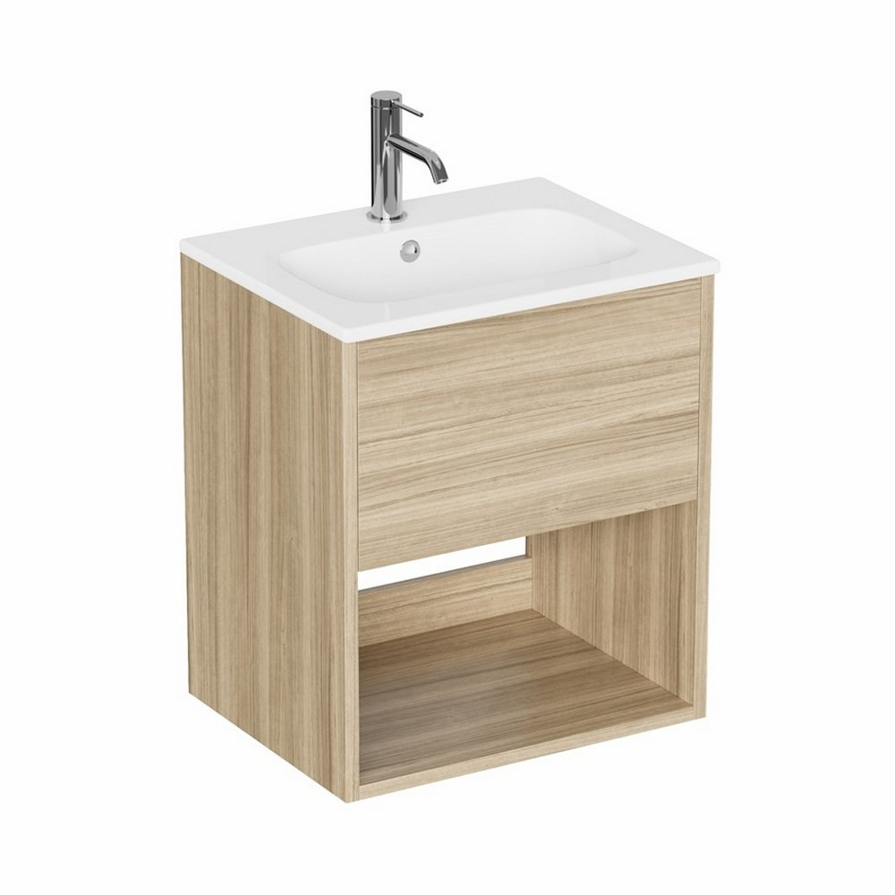 Britton Hackney Cherry Wood 500mm Wall Hung Vanity Unit with Basin