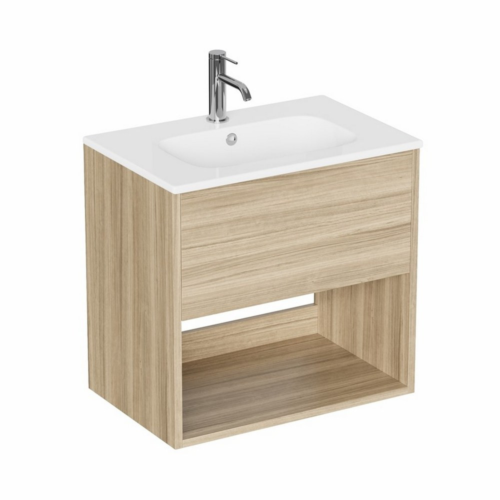 Britton Hackney Cherry Wood 600mm Wall Hung Vanity Unit with Basin