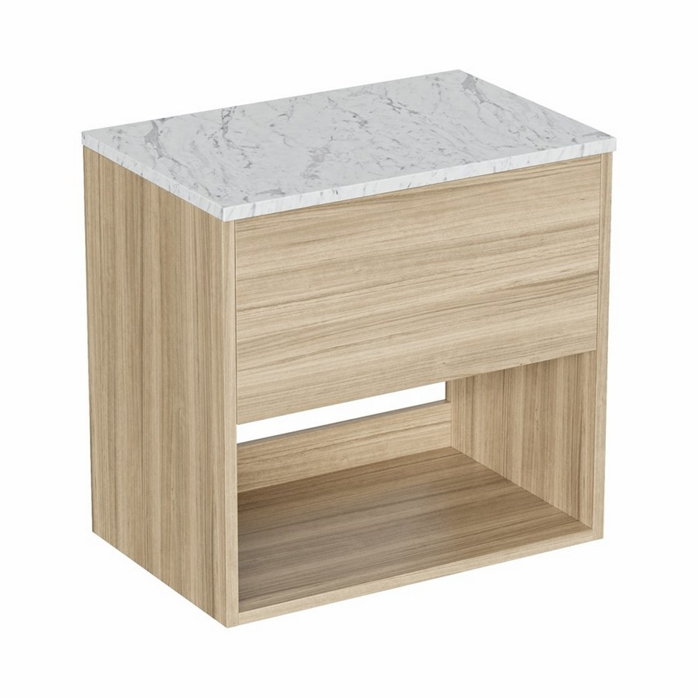Britton Hackney Cherry Wood 600mm Wall Hung Vanity Unit with Worktop (1)