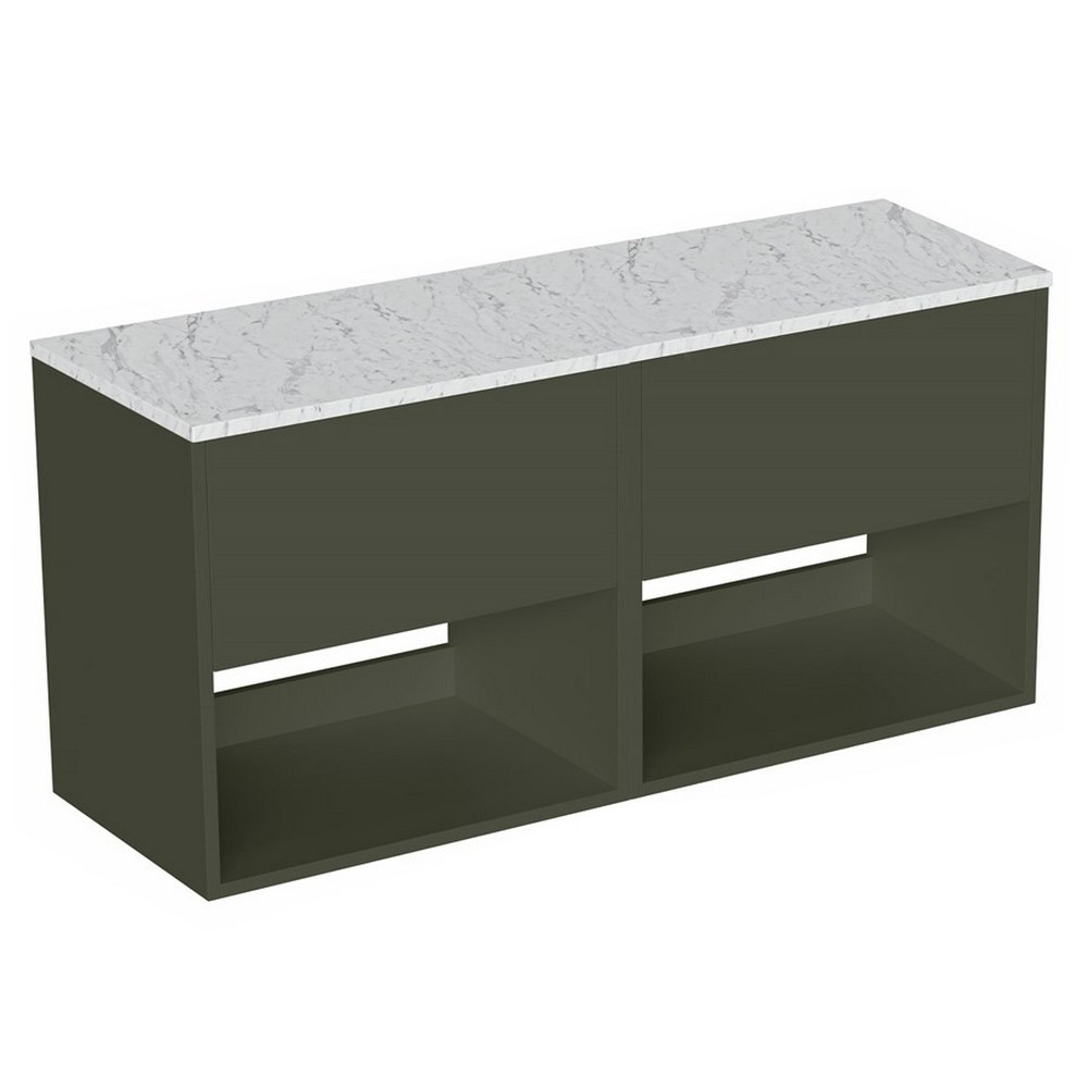 Britton Hackney Earthy Green 1200mm Wall Hung Vanity Unit with Worktop (1)