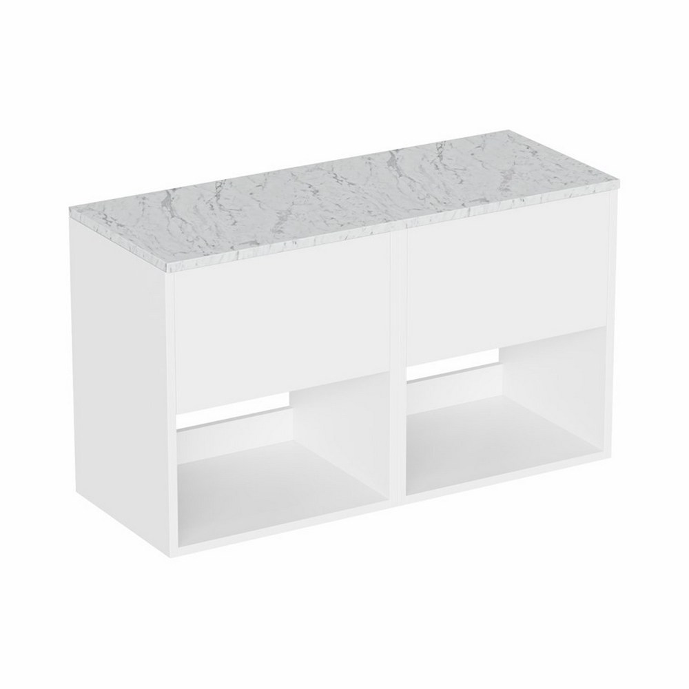 Britton Hackney Gloss White 1000mm Wall Hung Vanity Unit with Worktop (1)
