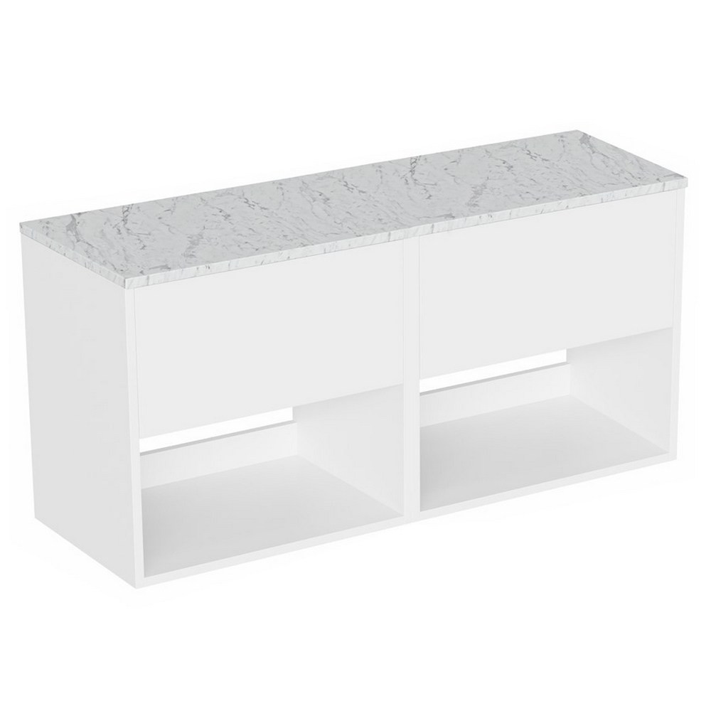 Britton Hackney Gloss White 1200mm Wall Hung Vanity Unit with Worktop (1)