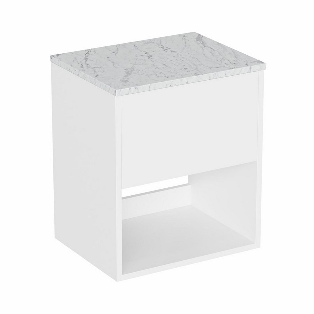 Britton Hackney Gloss White 500mm Wall Hung Vanity Unit with Worktop (1)