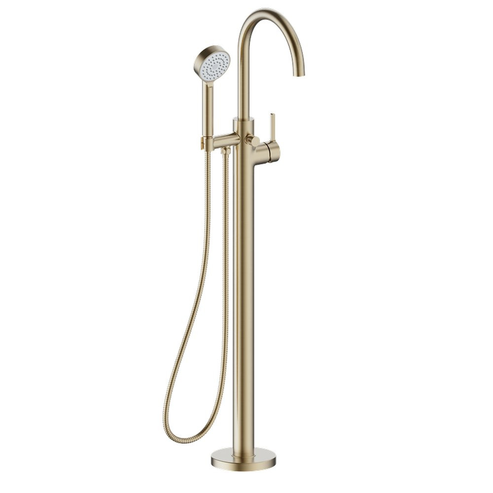 Britton Hoxton 2.0 Floorstanding Mono Bath and Shower Mixer Brushed Brass