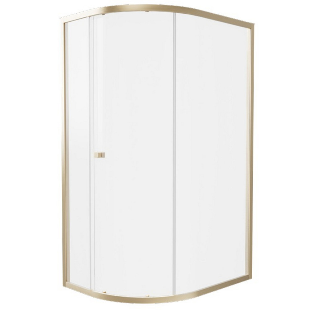 Britton Hoxton 6 Brushed Brass 1000 x 800mm Offset Quadrant Shower Enclosure