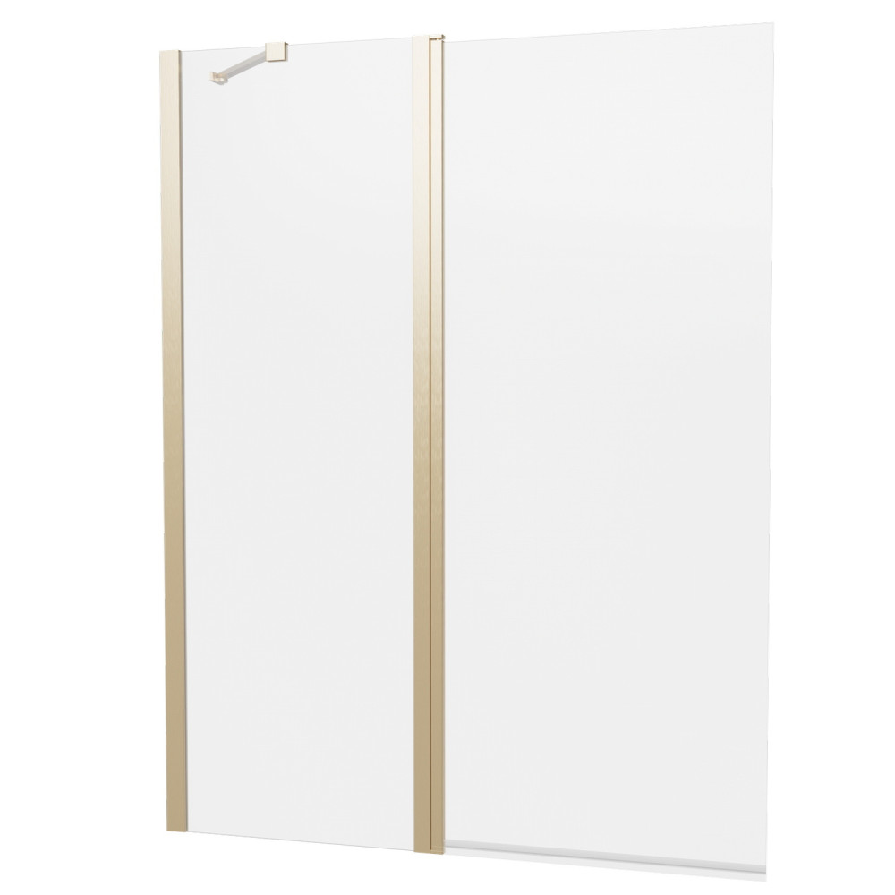 Britton Hoxton 6 Brushed Brass 1500 x 1150mm Double Bath Screen