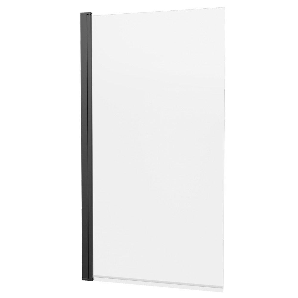 Britton Hoxton 6 Matt Black 1500 x 800mm Hinged Bath Screen
