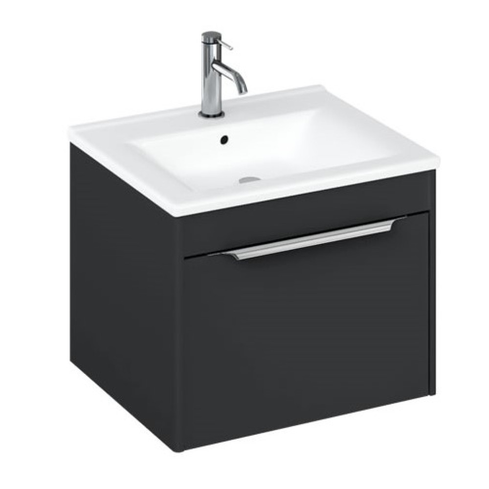Britton Shoreditch 550mm Wall Hung Matt Grey Single Drawer Vanity Unit and Basin