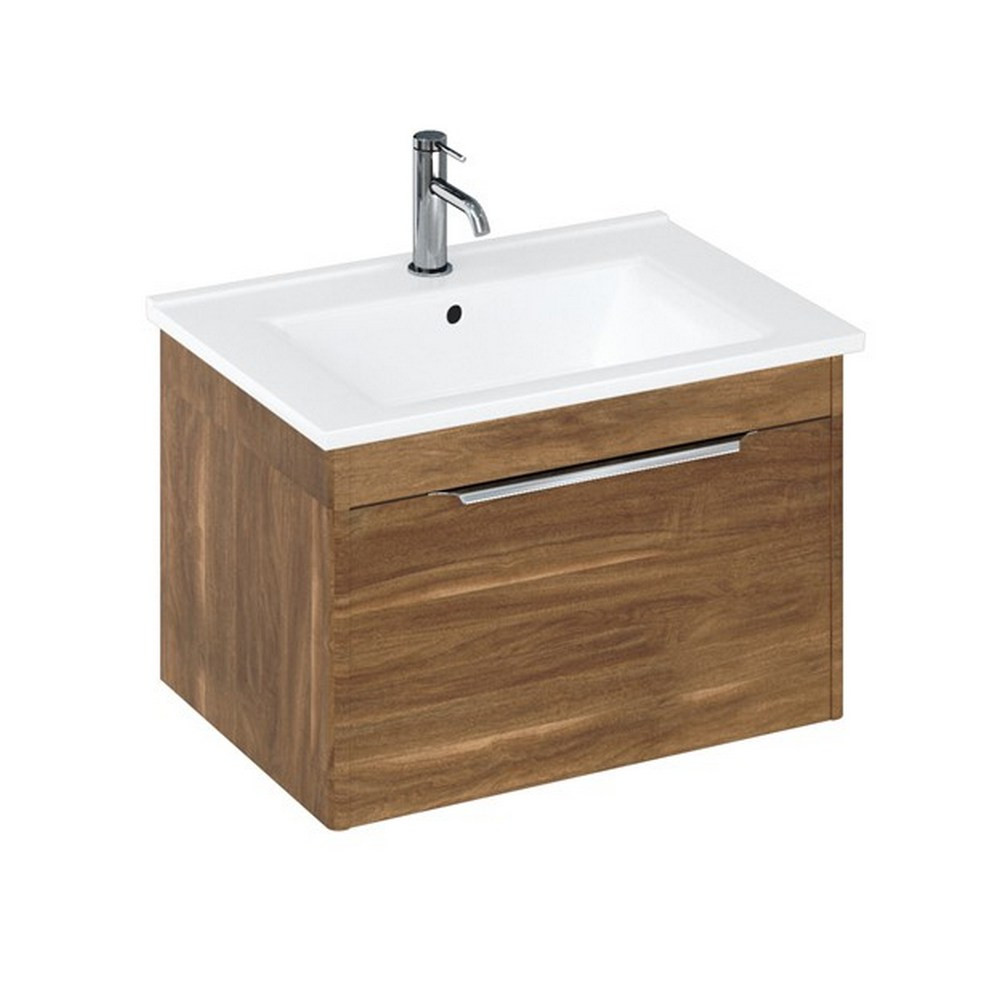 Britton Shoreditch 650mm Wall Hung Single Drawer Unit and Basin Caramel