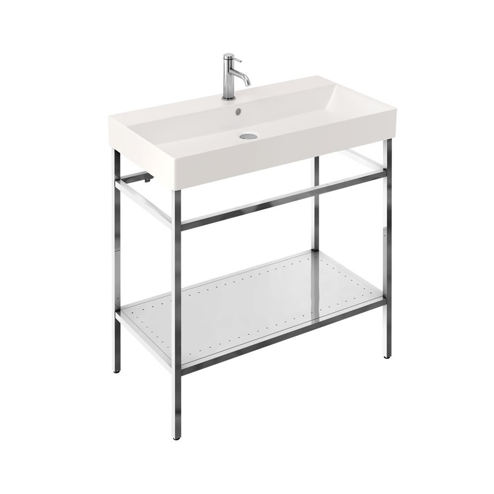 Britton Shoreditch Frame 850mm Basin and Stainless Steel Washstand