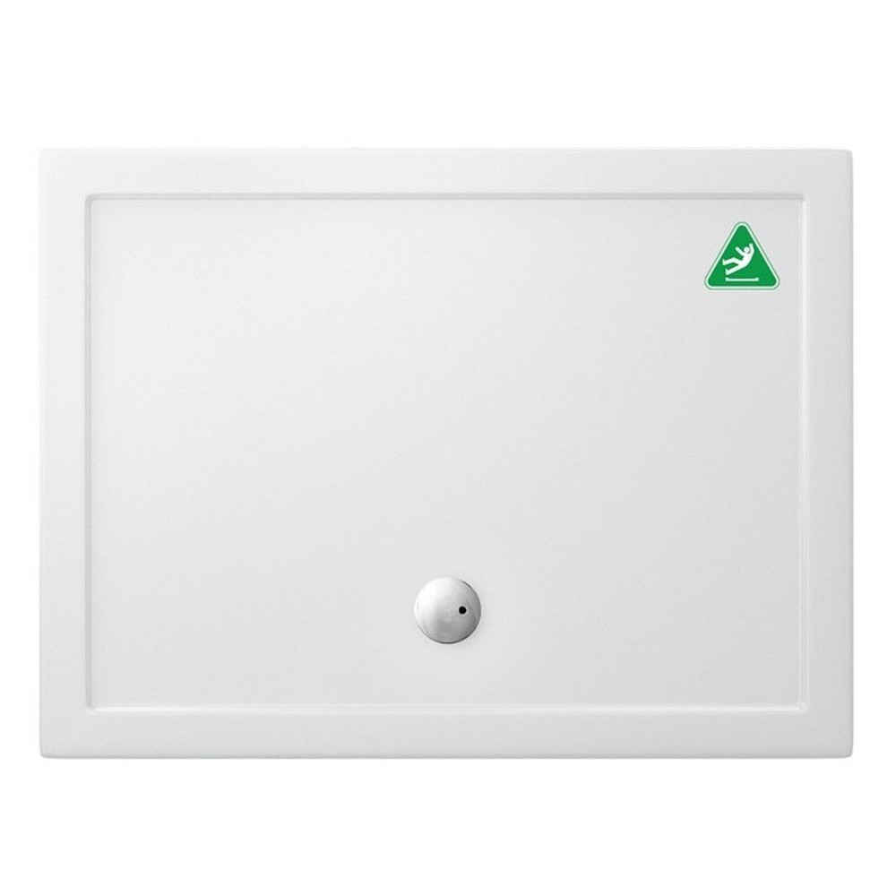 Britton Zamori 1200 x 900mm Rectangle Anti-Slip Shower Tray with Central Waste Position