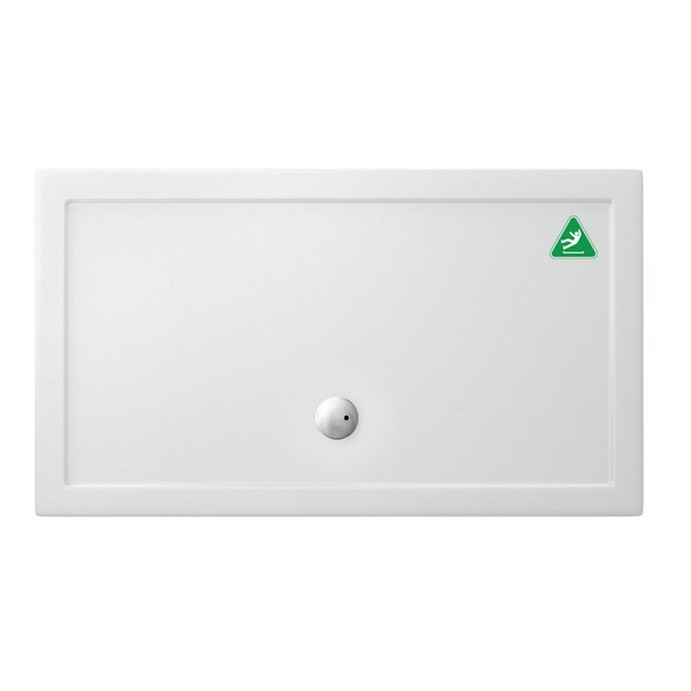 Britton Zamori 1400 x 800mm Rectangle Anti-Slip Shower Tray with Central Waste Position