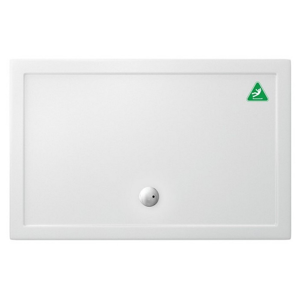 Britton Zamori 1400 x 900mm Rectangle Anti-Slip Shower Tray with Central Waste Position